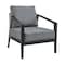 Armen Living Aileen Outdoor Patio 4-Piece Lounge Set in Aluminum and Wicker with Gray Cushions 840254333239 - alternate 10